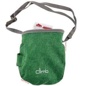 Climb Green/Gray Rock Climbing No-Spill Bouldering Chalk Bag - NEW W/ TAGS